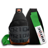 NEW BRIDE RACING BACKPACK GREEN STRAPS GRADATION CROSSBODY SHOULDER BAG W/ BLUE KEYTAG