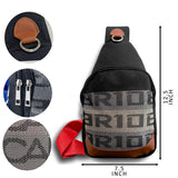 NEW BRIDE RACING BACKPACK RED STRAPS GRADATION CROSSBODY SHOULDER BAG W/ BLUE KEYTAG