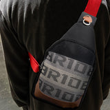 NEW BRIDE RACING BACKPACK RED STRAPS GRADATION CROSSBODY SHOULDER BAG W/ BLUE KEYTAG