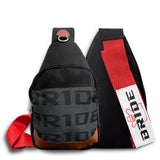 NEW BRIDE RACING BACKPACK RED STRAPS GRADATION CROSSBODY SHOULDER BAG W/ BLUE KEYTAG