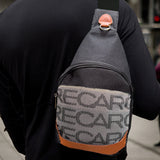 NEW JDM RECARO SET GRADATION BACKPACK CROSSBODY SHOULDER BAG W/ BLACK TAKATA STRAPS BLACK KEYCHAIN