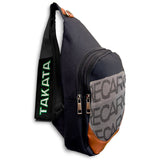 NEW JDM RECARO SET GRADATION BACKPACK CROSSBODY SHOULDER BAG W/ BLACK TAKATA STRAPS BLACK KEYCHAIN