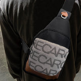 NEW JDM RECARO SET GRADATION BLACK TAKATA STRAPS BACKPACK CROSSBODY SHOULDER BAG W/ BLUE KEYTAG