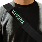 NEW JDM RECARO SET GRADATION BACKPACK CROSSBODY SHOULDER BAG W/ BLACK TAKATA STRAPS BLACK KEYCHAIN