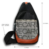 NEW JDM RECARO SET GRADATION BACKPACK CROSSBODY SHOULDER BAG W/ BLACK TAKATA STRAPS BLACK KEYCHAIN