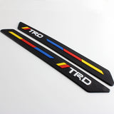 Rubber JDM TRD SPORT Front Rear Bumper Scratch Protector Strip Corner Guard 2 pcs