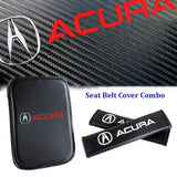 Acura Car Center Console Armrest Cushion Mat Pad Cover with Seat Belt Cover Set