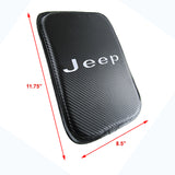 Jeep Set of Carbon Fiber Look Embroidered Armrest Cushion & Seat Belt Cover