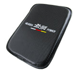 Mugen Car Center Console Armrest Cushion Mat Pad Cover Stitched Embroidery Logo with LED Cup Coaster Set