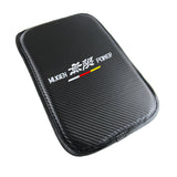 Mugen Car Center Console Armrest Cushion Mat Pad Cover Stitched Embroidery Logo with LED Cup Coaster Set