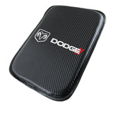 SRT DODGE Embroidered Set Armrest Cushion Center Console Cover Pad Mat with Seat Belt Cover Carbon Fiber Look