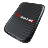 DODGE Carbon Fiber Look Embroidered Armrest Cushion Center Console Cover Pad Mat