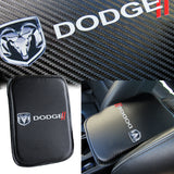 DODGE RAM Set Black 15" Diameter Car Auto Steering Wheel Cover Quality Leather with Center Console Armrest Cushion Mat Pad Cover