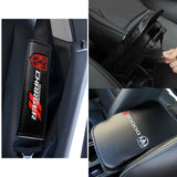 DODGE Charger// Set Armrest Cushion Center Console Cover Pad Mat with Seat Belt Cover Carbon Fiber Look