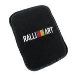 JDM Ralliart Set Black Car Center Console Armrest Fleece Cushion Mat Pad Seat Belt Cover Combo