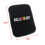 JDM Ralliart Set Black Car Center Console Armrest Fleece Cushion Mat Pad Seat Belt Cover Combo