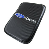 Ford Racing Carbon Fiber Center Armrest Cushion Pad Cover + Seat Belt Cover Set