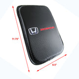 For HONDA Racing Car Center Console Armrest Cushion Mat Pad Cover & Red Leather Keychain Set