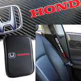 Honda Civic Mugen Si Set Car Center Console Armrest Cushion Mat Pad Cover with Seat Belt Cover Set