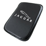 JAGUAR Car Center Console Armrest Cushion Mat Pad Cover Stitched Embroidery Logo with LED Cup Coaster Set