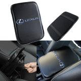 Lexus Carbon Fiber Look Car Center Console Armrest Cushion Mat Pad Cover with LED Coasters Combo Set