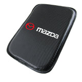 Mazda Mazda Speed Set of Carbon Fiber Look Embroidered Armrest Cushion & Red Cotton Seat Belt Cover