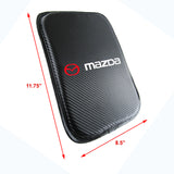 Mazda Mazda Speed Set of Carbon Fiber Look Embroidered Armrest Cushion & Red Cotton Seat Belt Cover