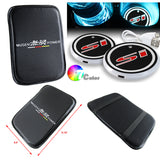 Mugen Si CIVIC Set Car Center Console Armrest Cushion Mat Pad Cover with LED Cup Coaster Set