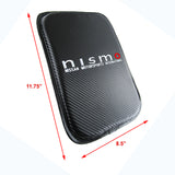 NISMO Embroidered Armrest Cushion with Seat Belt Cover Set Carbon Fiber Look Center Console Cover Pad Mat