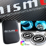 NISSAN 350Z Nismo Carbon Fiber Look Car Center Console Armrest Cushion Mat Pad Cover with LED Coasters Combo Set