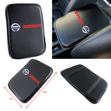 NISSAN Carbon Fiber Look Car Center Console Armrest Cushion Mat Pad Cover