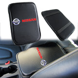 Nissan Set of Carbon Fiber Look Armrest Cushion & Seat Belt Cover