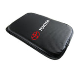 Toyota TRD New Set of Carbon Fiber Look Embroidered Armrest Cushion & Soft Touch Cotton Material Seat Belt Covers