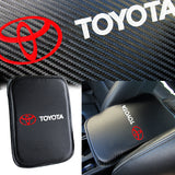 Toyota TRD Car Center Console Armrest Cushion Mat Pad Cover Stitched Embroidery Logo with LED Cup Coaster Set