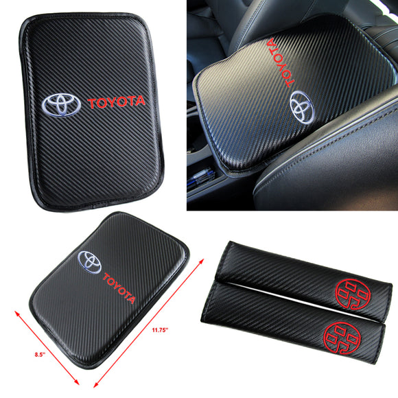 Toyota GT86 Car Center Console Armrest Cushion Mat Pad Cover with Seat Belt Cover Set