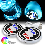 2PCS Colorful Fit for Buick LED Car Cup Holder Pad Mat Coaster Atmosphere Light