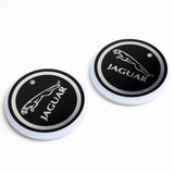 For JAGUAR Switchable 7 Color LED Cup Holder Car Button Mat Atmosphere Light 2PCS