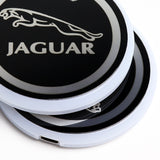 JAGUAR Car Center Console Armrest Cushion Mat Pad Cover Stitched Embroidery Logo with LED Cup Coaster Set