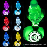 JAGUAR Car Center Console Embroidery Armrest Cushion Mat Pad Cover Stitched Logo with LED Cup Coaster Set