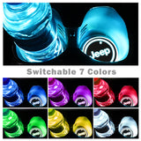 For JEEP Switchable 7 Color LED Cup Holder Car Button Mat Atmosphere Light 2PCS