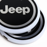Jeep Carbon Car Door Welcome Plate Sill Scuff Cover Decal Sticker 4PCS Set with LED Coaster