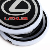 Lexus Carbon Fiber Look Car Center Console Armrest Cushion Mat Pad Cover with LED Coasters Combo Set