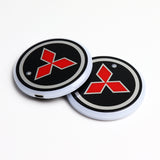 2PCS LED Car Cup Holder Pad Mat for MITSUBISHI Auto Atmosphere Lights Colorful