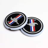 For Mustang Colorful LED Car Cup Holder Pad Mat Interior Atmosphere Lights 2PCS