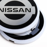 Nissan Nismo Carbon Fiber Car Door Welcome Plate Sill Scuff Cover Panel Sticker 4PC Set with LED Coaster