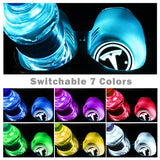 For TESLA Switchable 7 Color LED Cup Holder Car Button Mat Atmosphere Light 2PCS