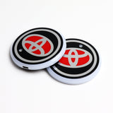 2PCS Colorful Fit for Toyota LED Car Cup Holder Pad Mat Coaster Atmosphere Light