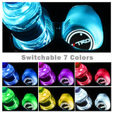 For TRD Switchable 7 Color LED Cup Holder Car Button Mat Atmosphere Light 2PCS