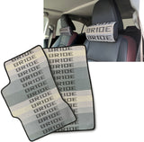 4PCS JDM Bride Racing Set Floor Mats Interior Carpets for 03-07 Honda Accord with Neck Headrest Pillows