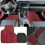 Universal JDM Bride Racing Set of Red/Black 5PCS Hybrid Fabric Floor Mats with Seat Belt Covers